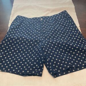 J. Crew Dark Blue Star Patterned Women's Shorts